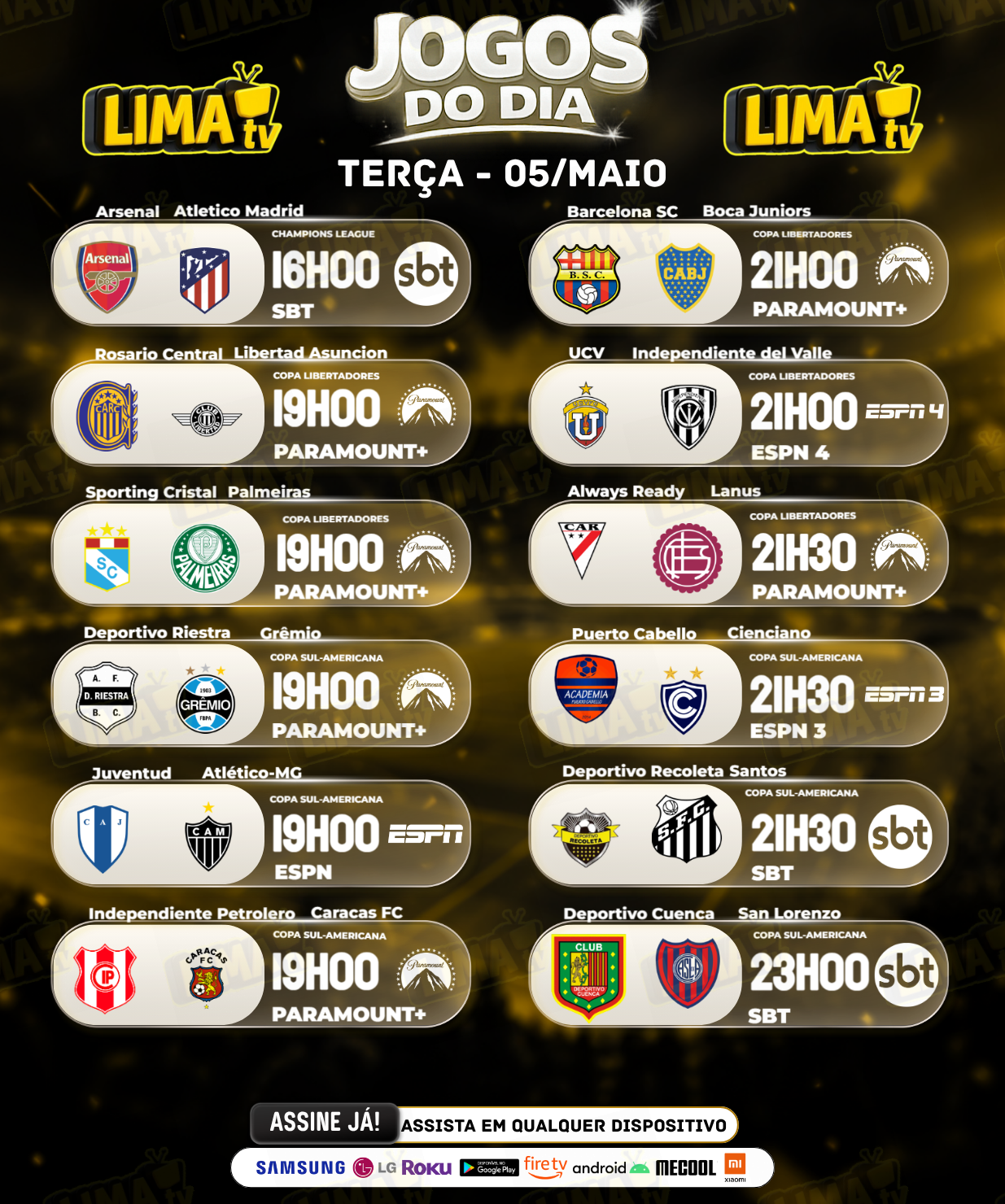 Jogos de futebol de hoje com horários e onde assistir